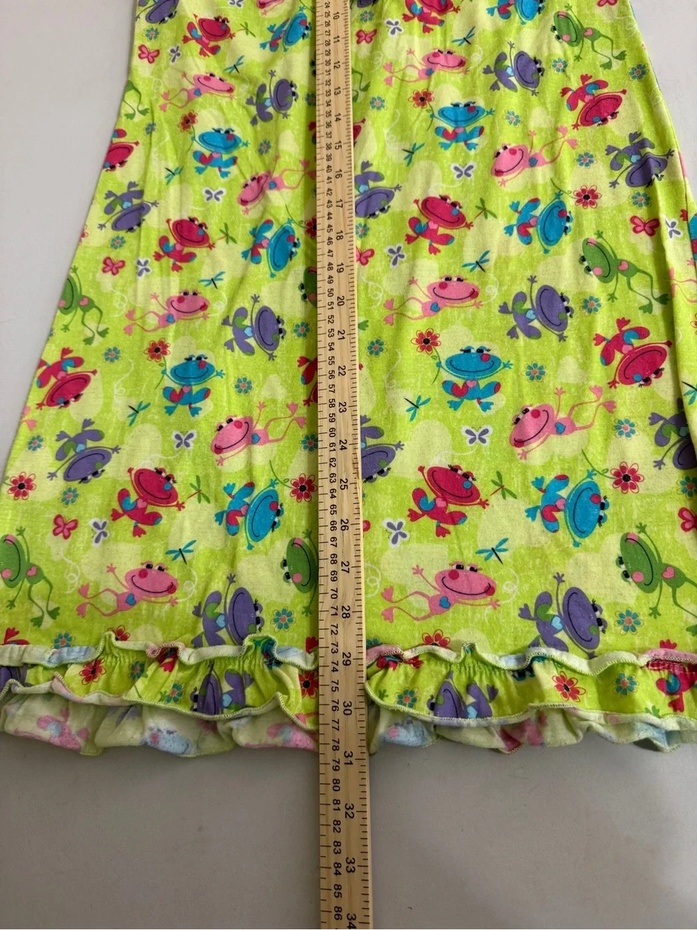 Circo Girls XL Frog Print Lime Green Sleeveless Sleepwear Nightgown